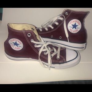 Maroon High Top Converse